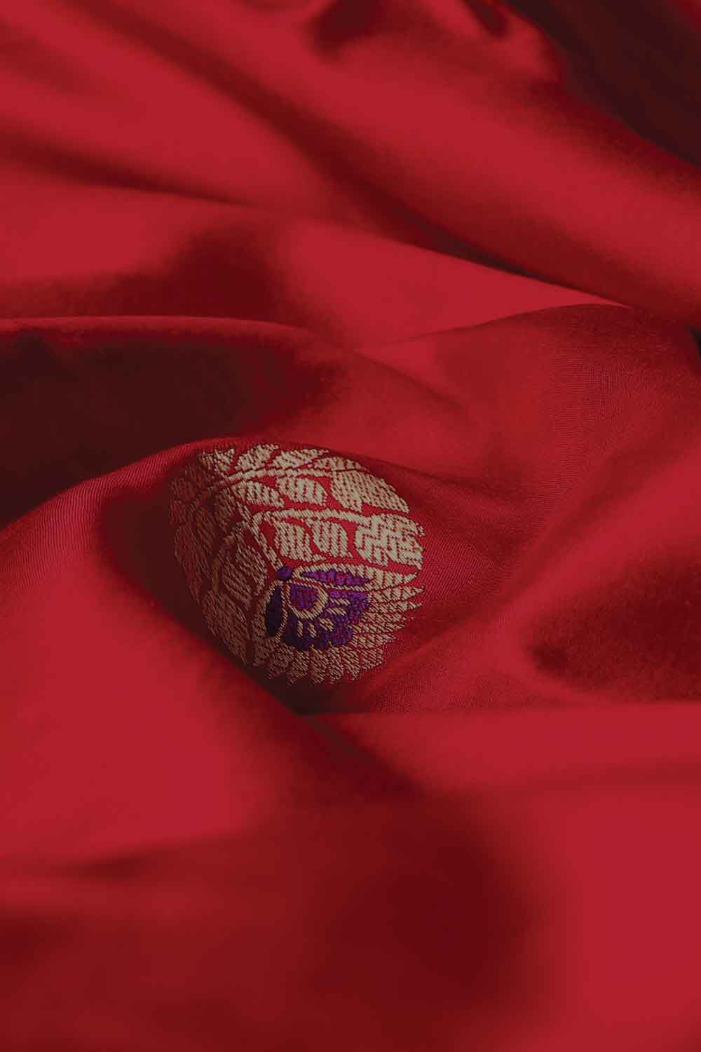 Red Pure Silk Banarasi Saree image number null