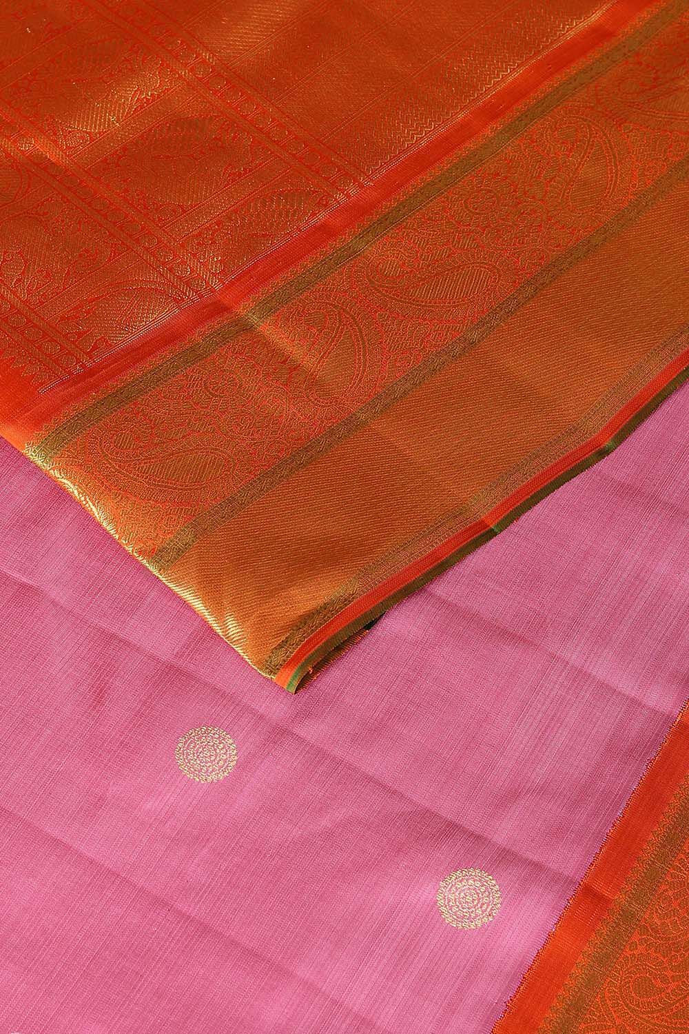 Onion Pink Vaira Oosi Pure Silk Kanjivaram Saree image number null