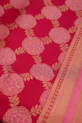 Pink Banaras Silk Saree thumbnail image number null