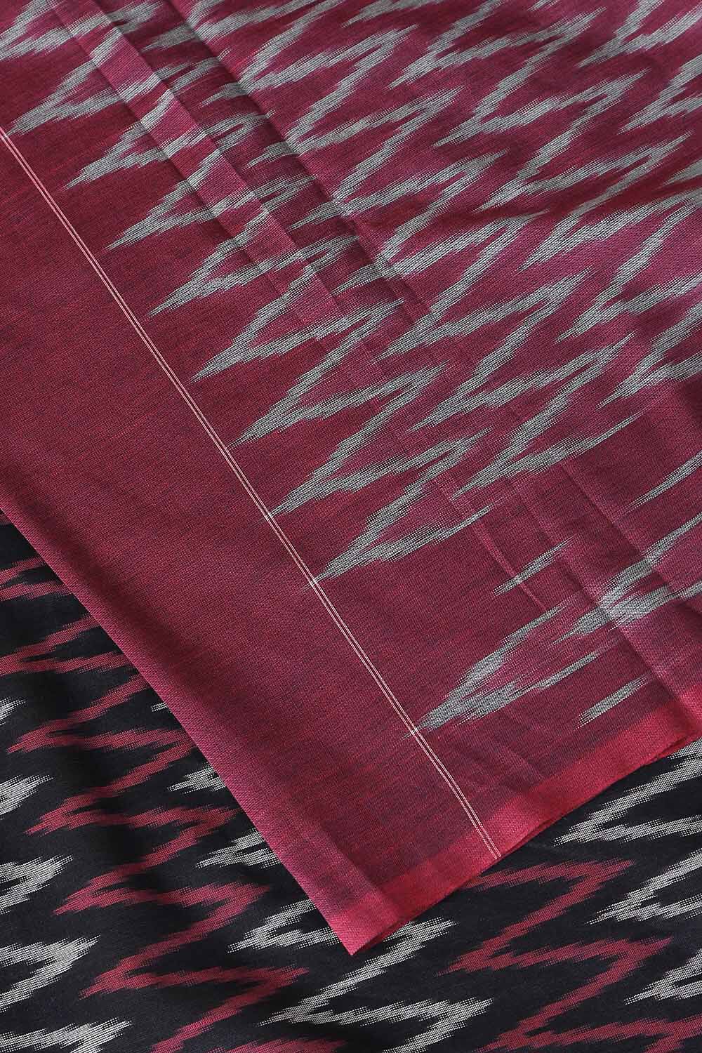 Dark Blue Cotton Pochampalli Ikat Saree image number null
