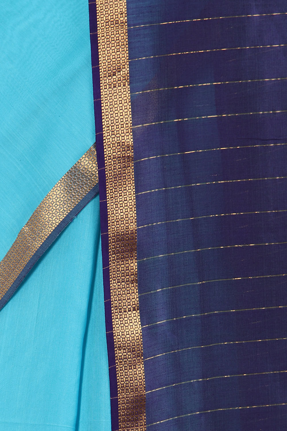 Light Blue Pure Silk Cotton Maheswari Saree image number null