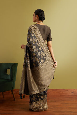 Black Woven Viscose Luxe Saree thumbnail image number null