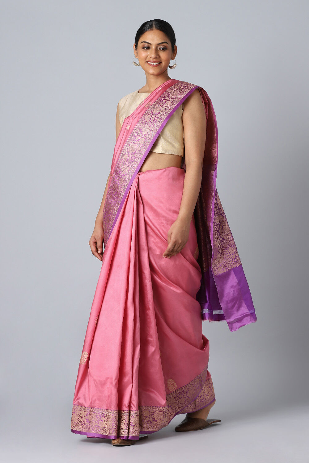 Light Pink Pure Silk Banarasi Saree image number null