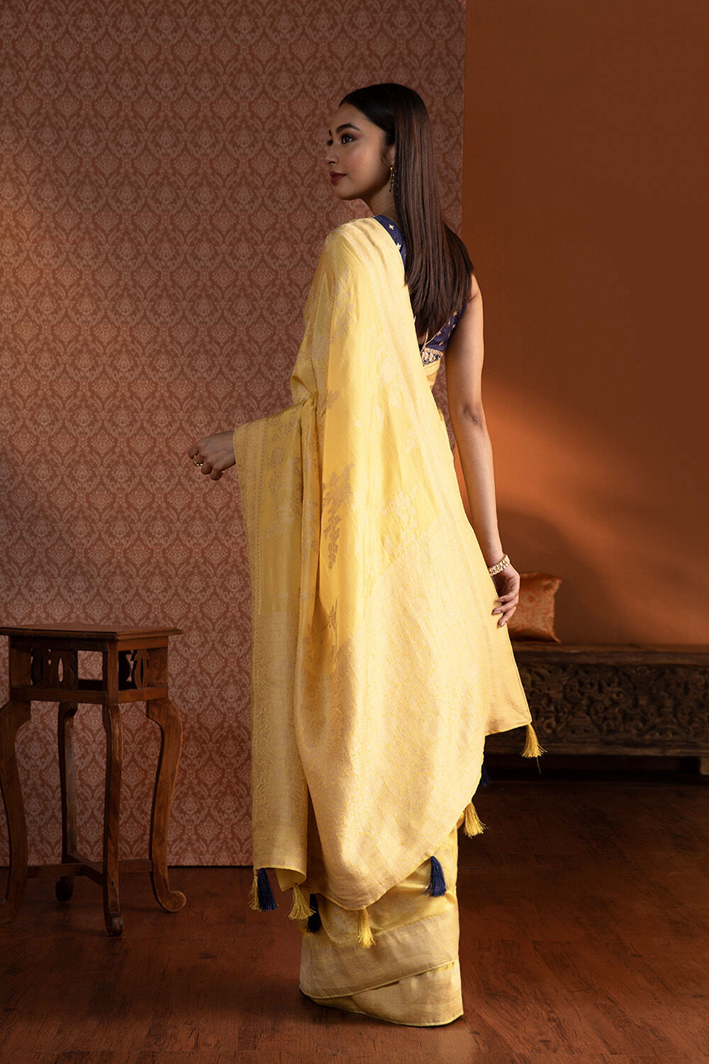 Yellow Woven Luxe Saree image number null