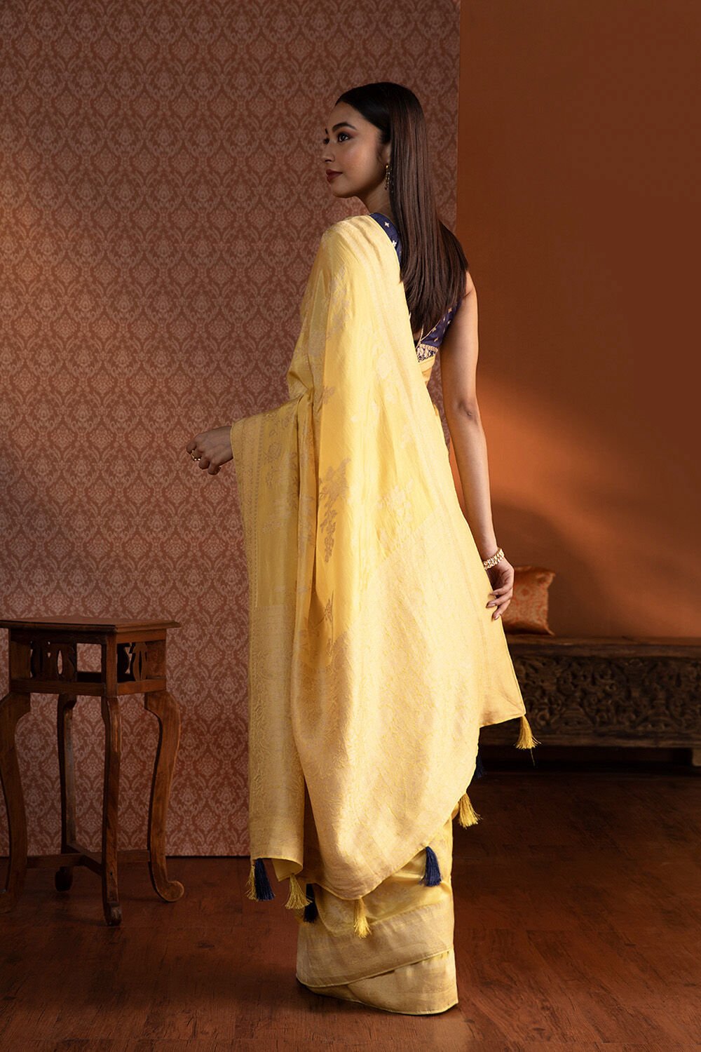 Yellow Woven Luxe Saree image number null