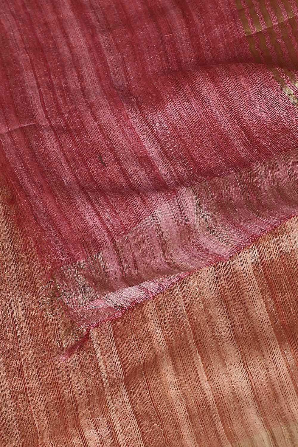 Pink Pure Tussar Tie and Dye image number null