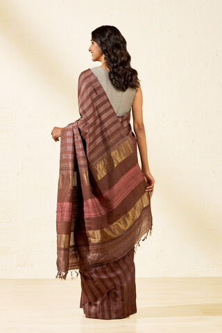 Brown Chattisgarh Woven Pure Tussar Silk Saree thumbnail image number null