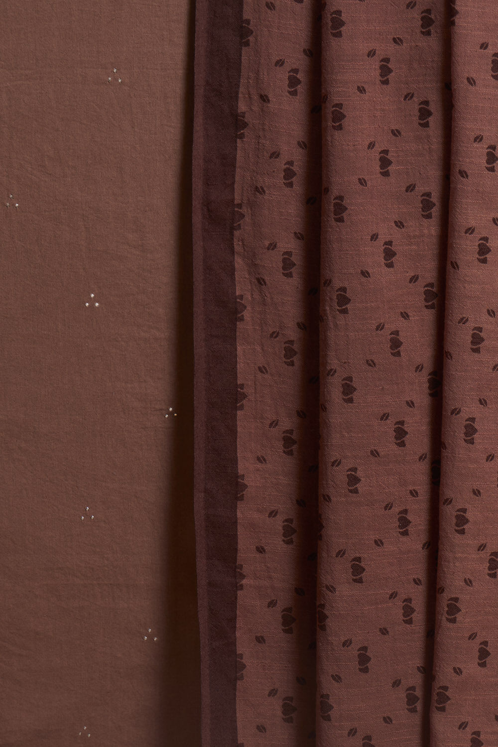 Brown Pure Cotton Mukaish Suit Set image number null