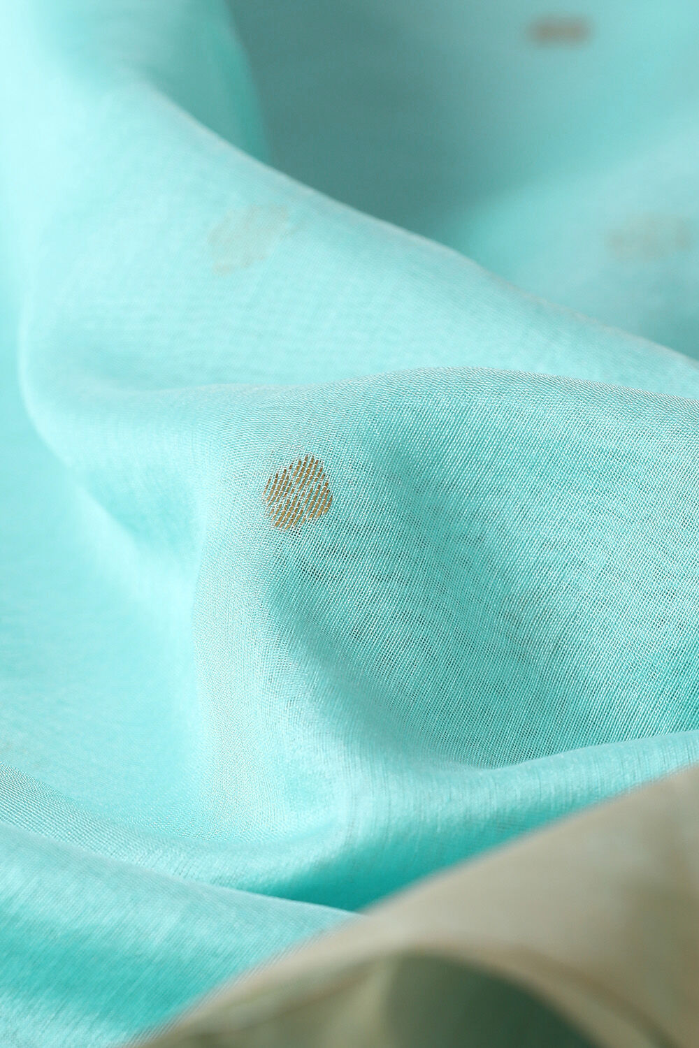 Light Blue Pure Silk Cotton Chanderi Saree image number null