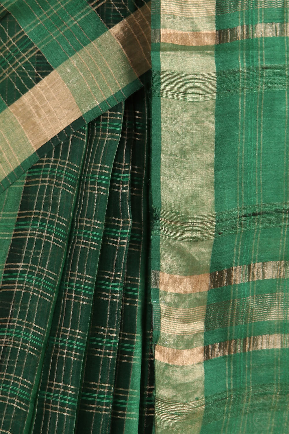 Green Pure Tussar Silk Bhagalpuri Saree image number null