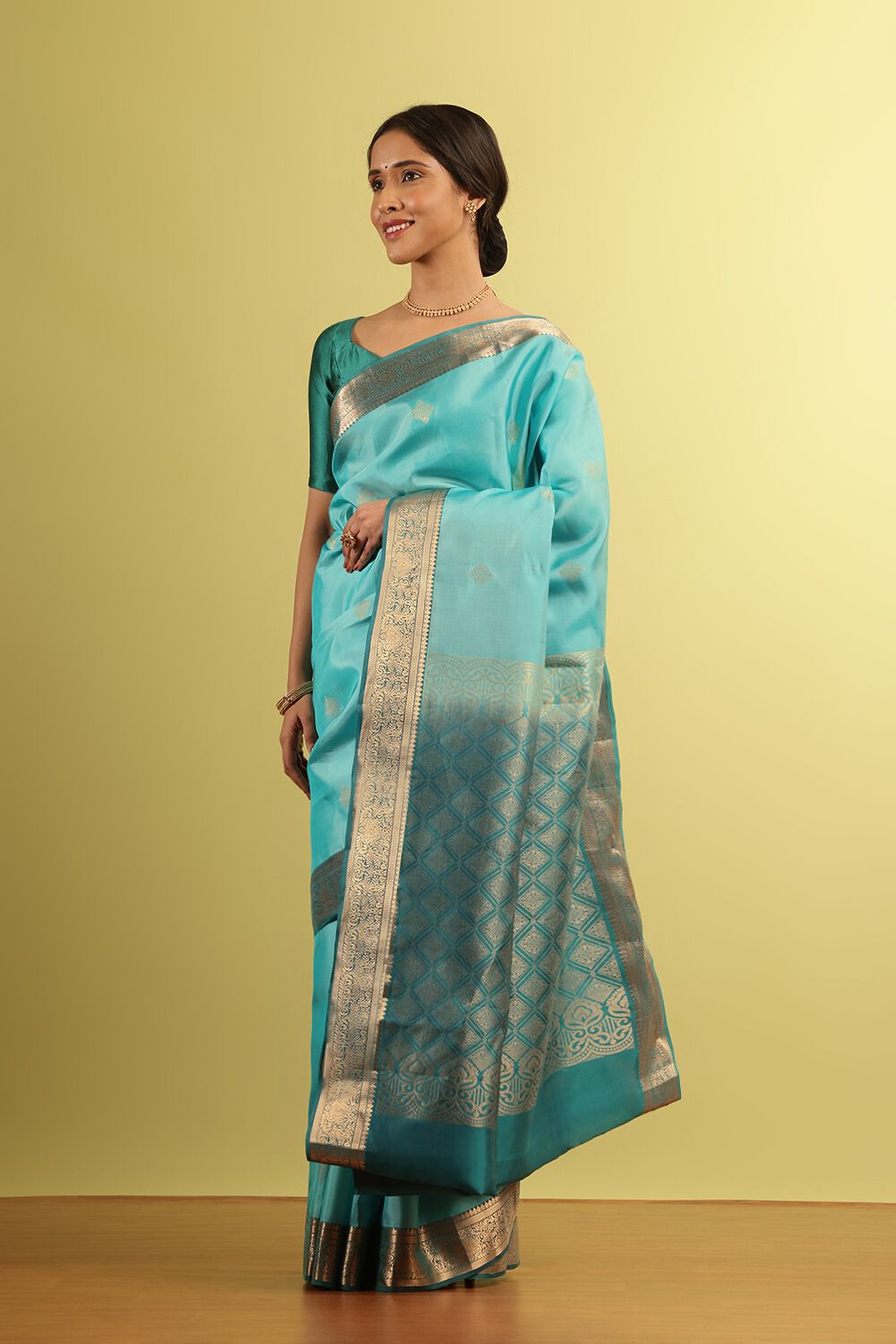 Light Blue Woven Silk Viscose Saree image number null
