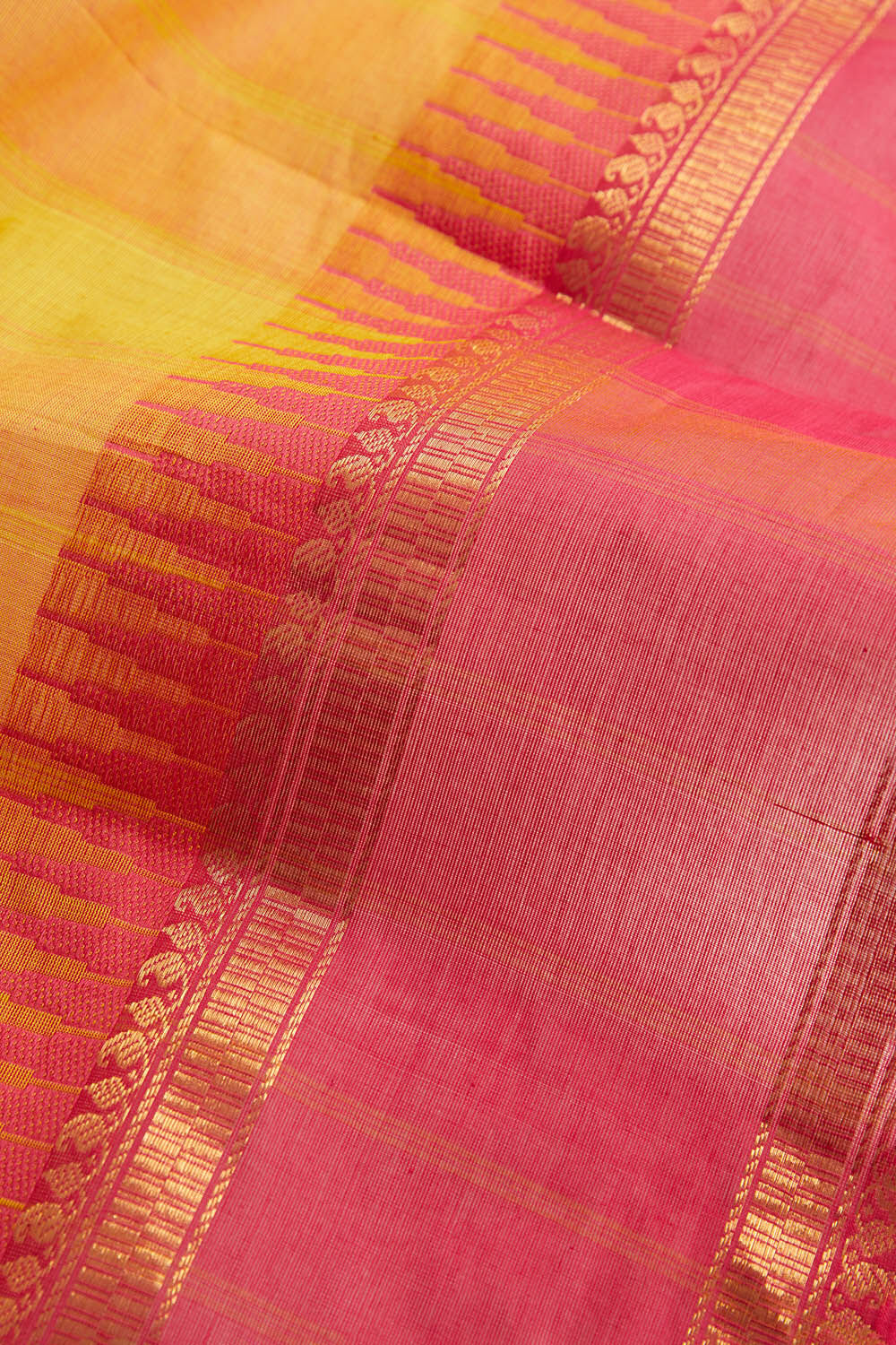 Orange Woven Pure South Cotton Saree image number null
