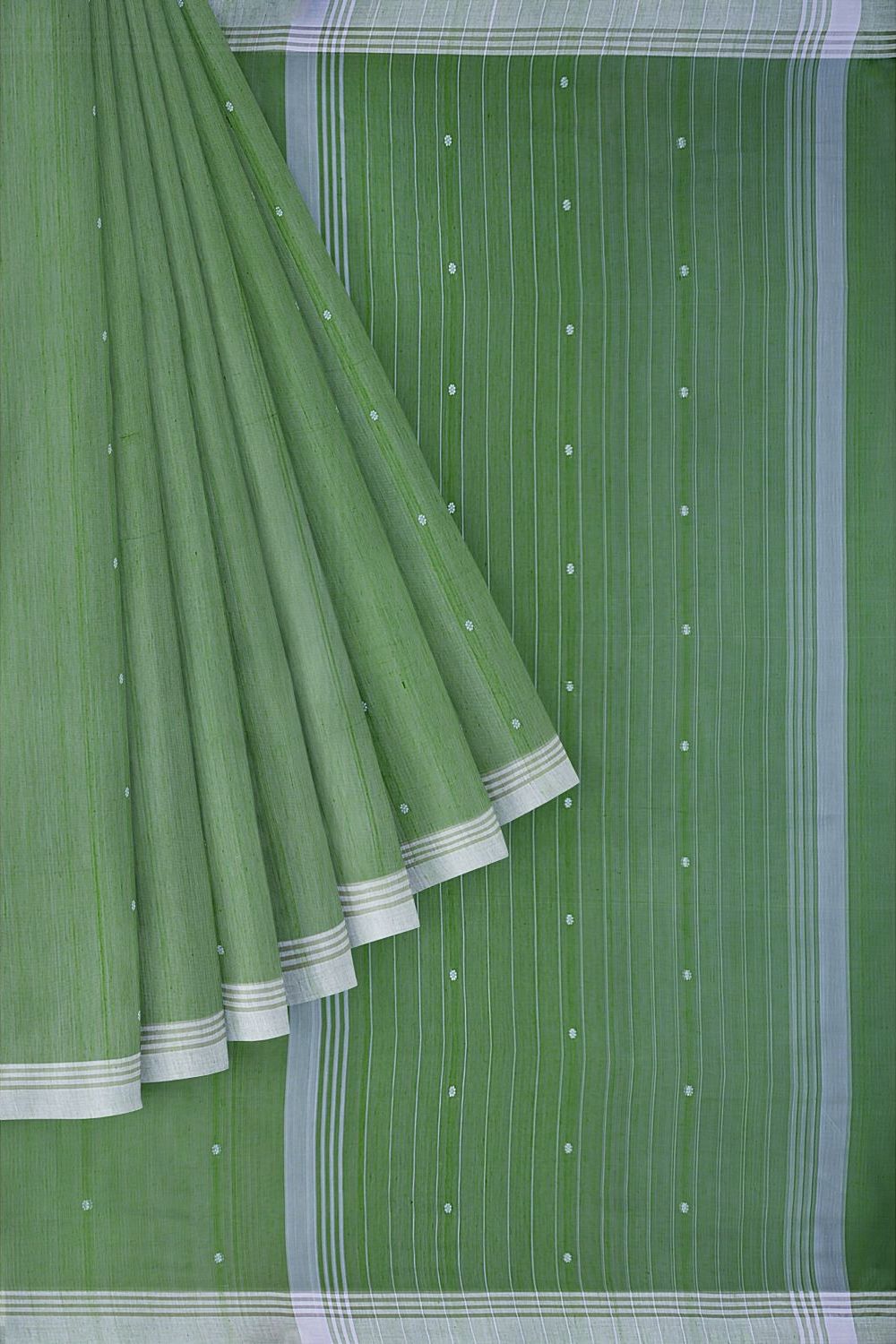 Green Pure Silk Cotton Chanderi Saree image number null