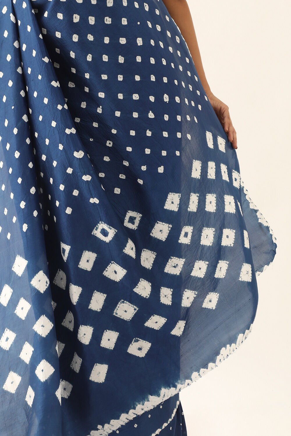 Dark Blue Pure Silk Bandhani Saree image number null