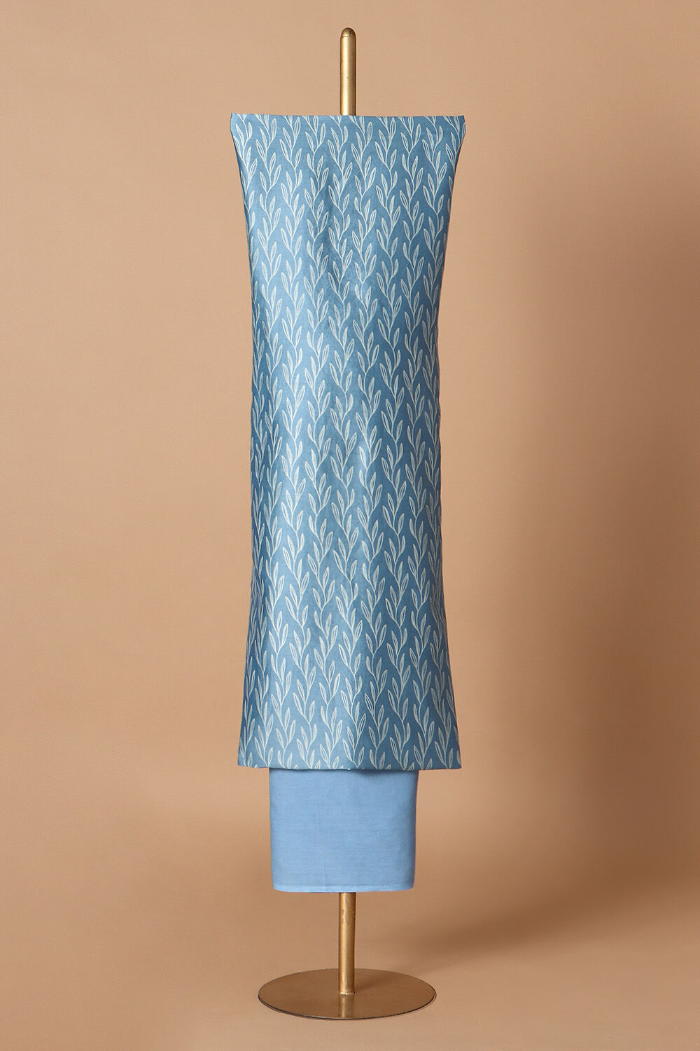 Blue Silk Cotton Printed Unstitched Suit Set image number null