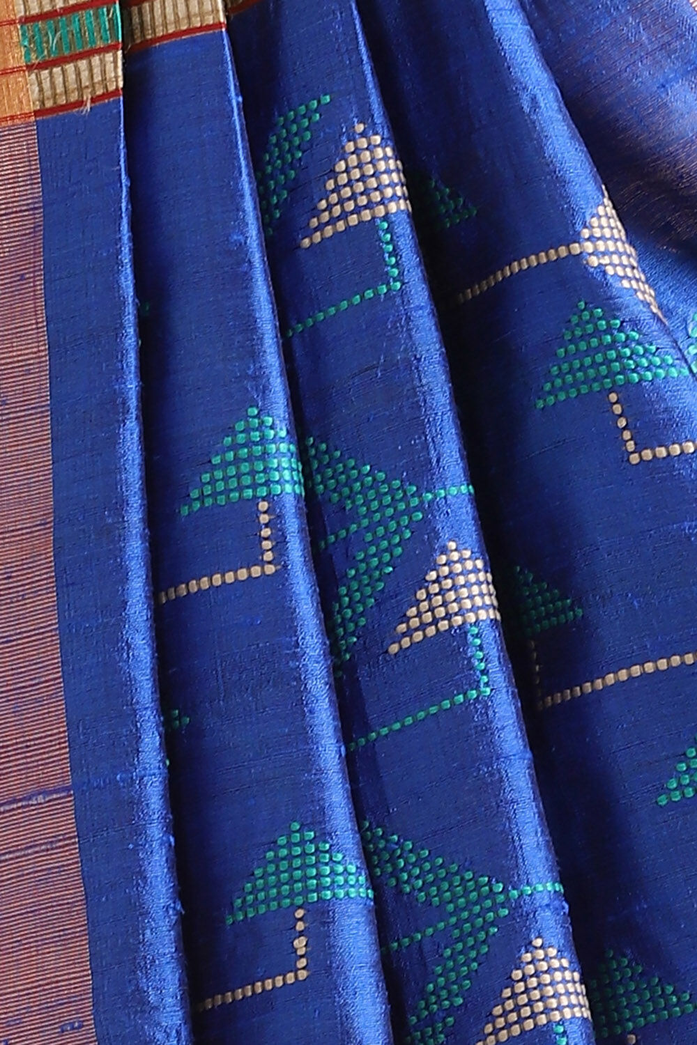 Green Pure Tussar Silk Bhagalpuri Saree image number null