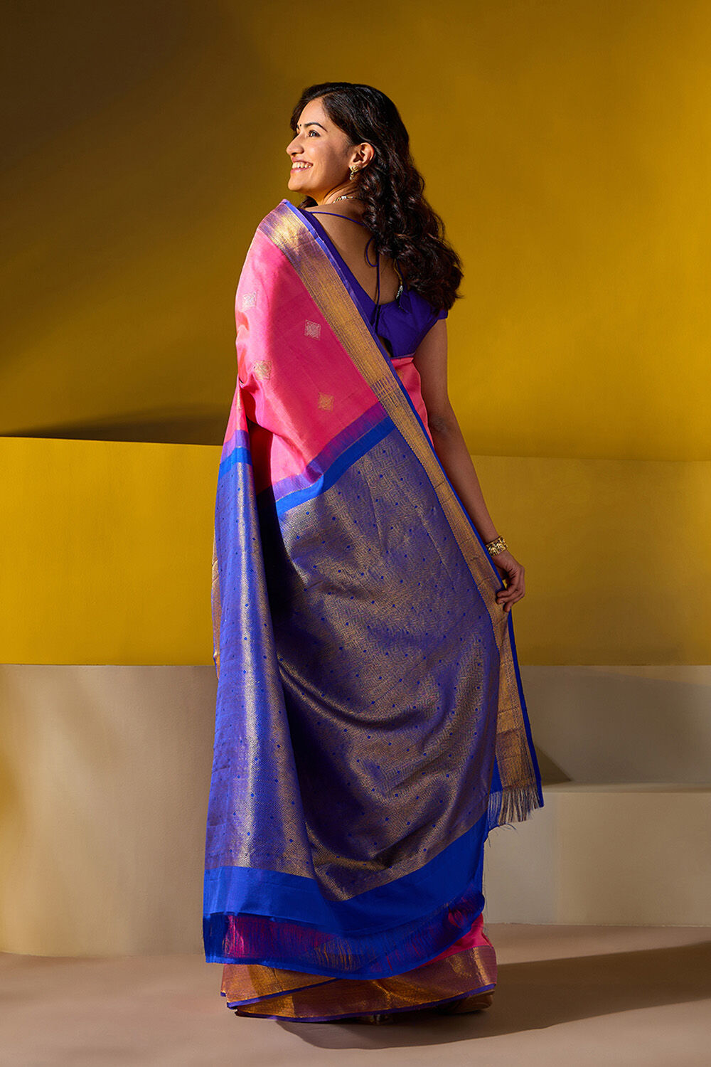 Light Pink Woven Pure Silk Kanjivaram Saree image number null