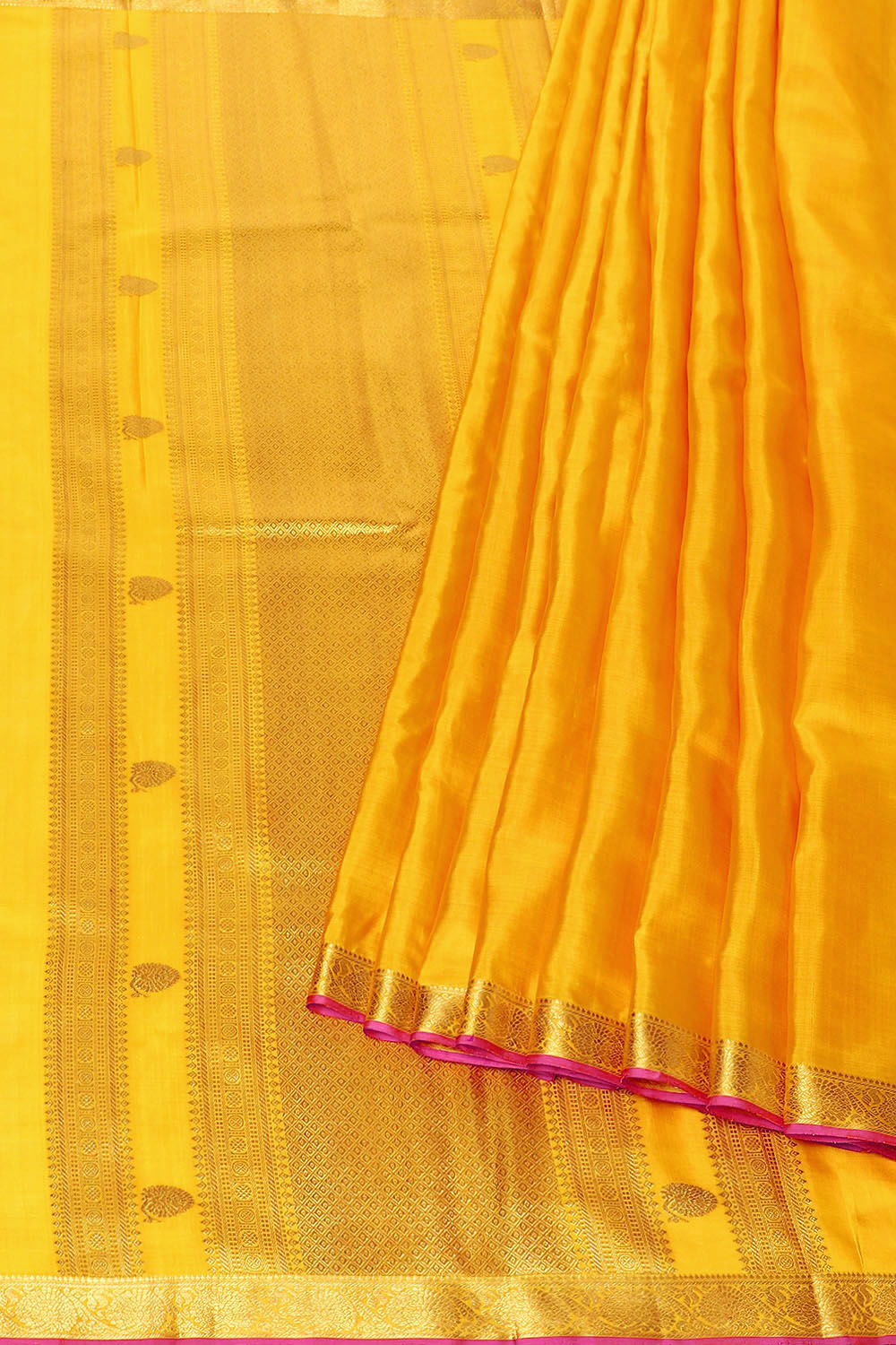 Yellow Pure Silk Kanjivaram Saree image number null