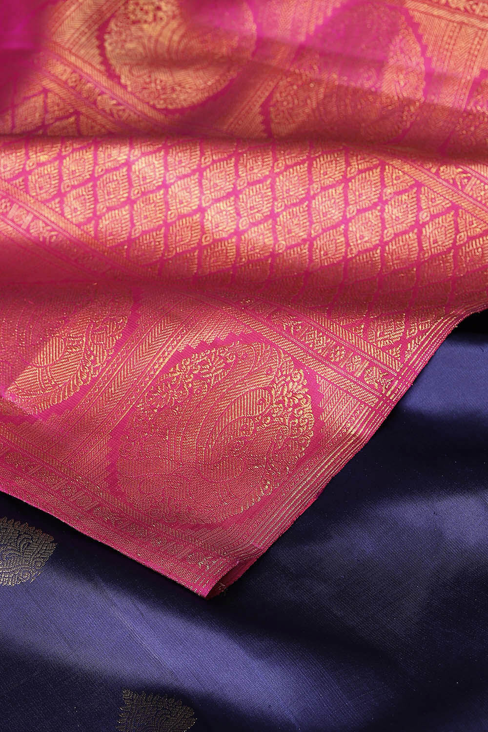 Blue Pure Silk Kanjivaram Saree image number null