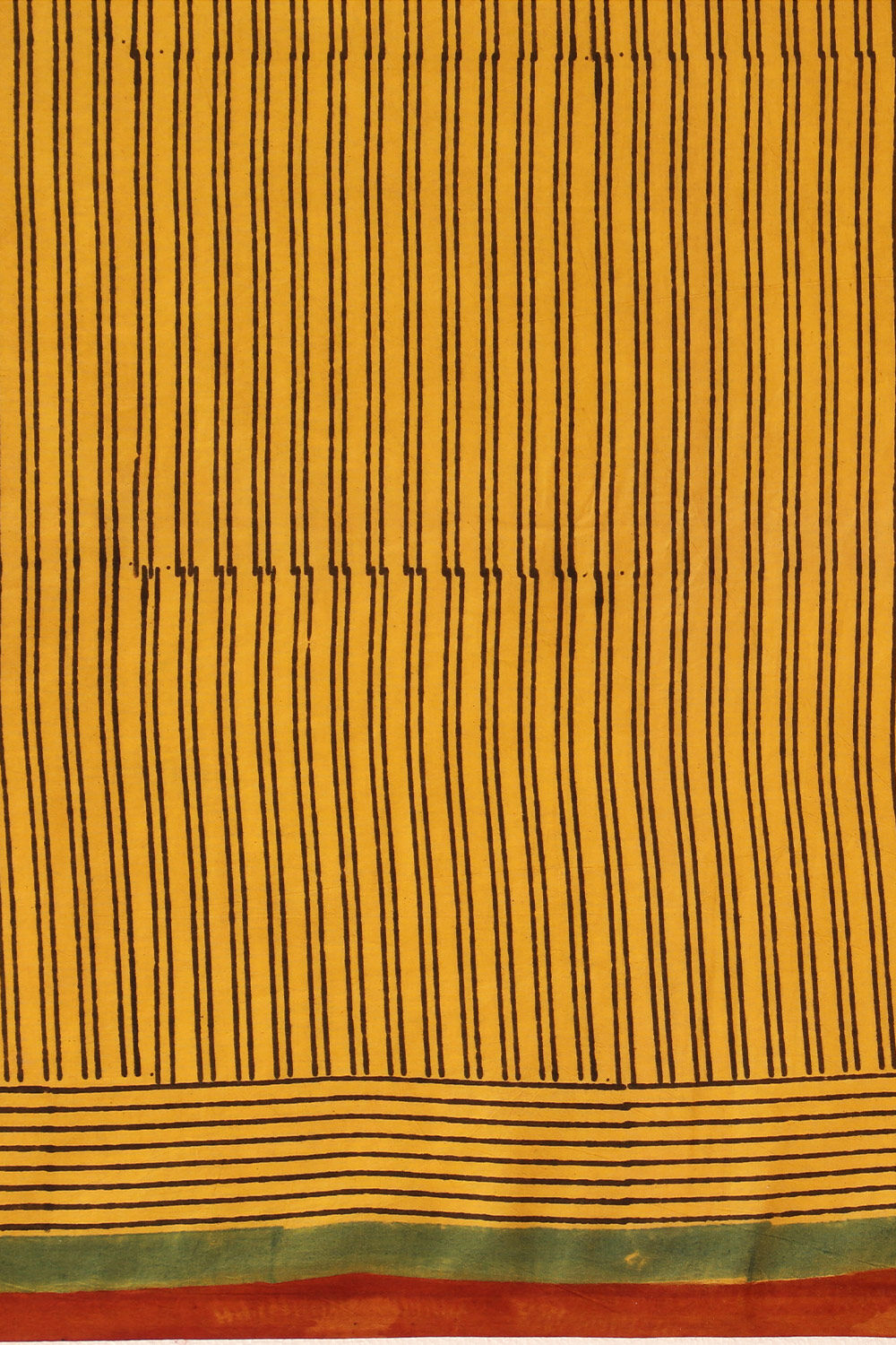 Yellow Gujarat Block Printed Pure Cotton Saree image number null