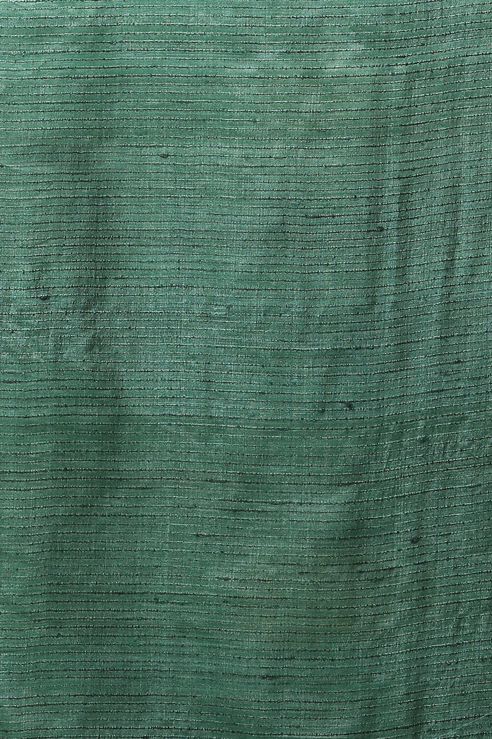 Green Pure Tussar Silk Woven Saree image number null
