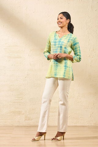 Light Green Pure Cotton Tie and Dye Short Top thumbnail image number null