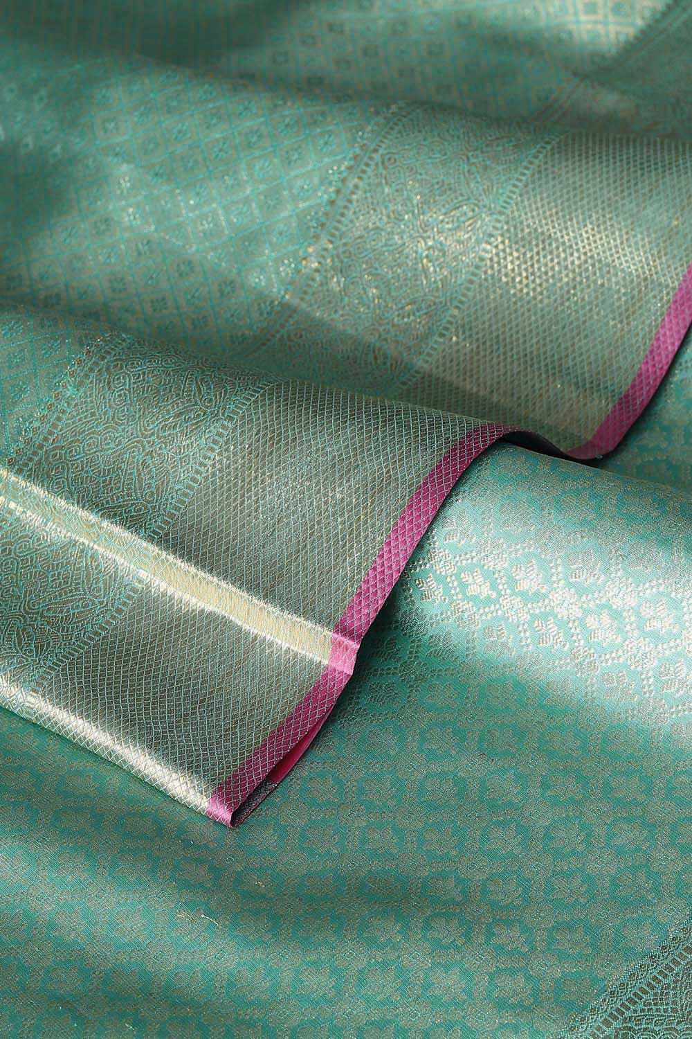 Onyx Blue Pure Zari Pure Silk Kanjivaram Saree image number null