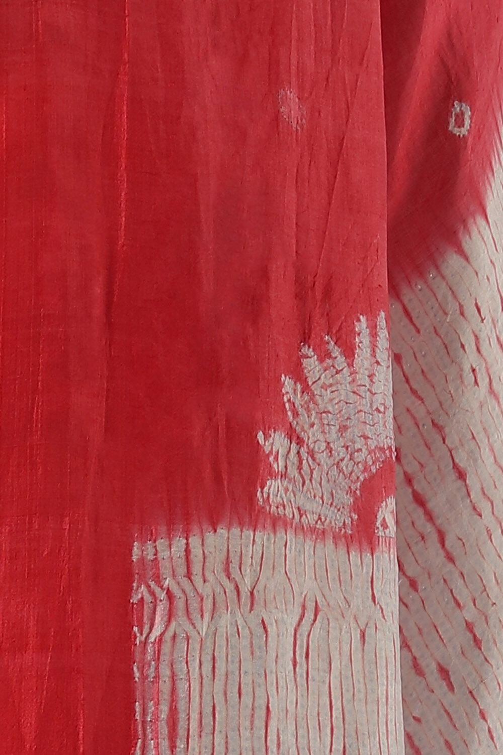 Red Pure Silk Shibori Saree image number null