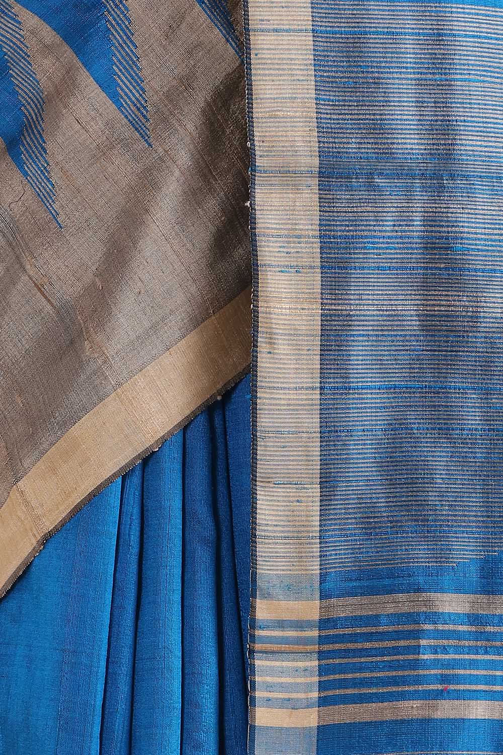 Light Pure Blue Silk Woven Saree image number null