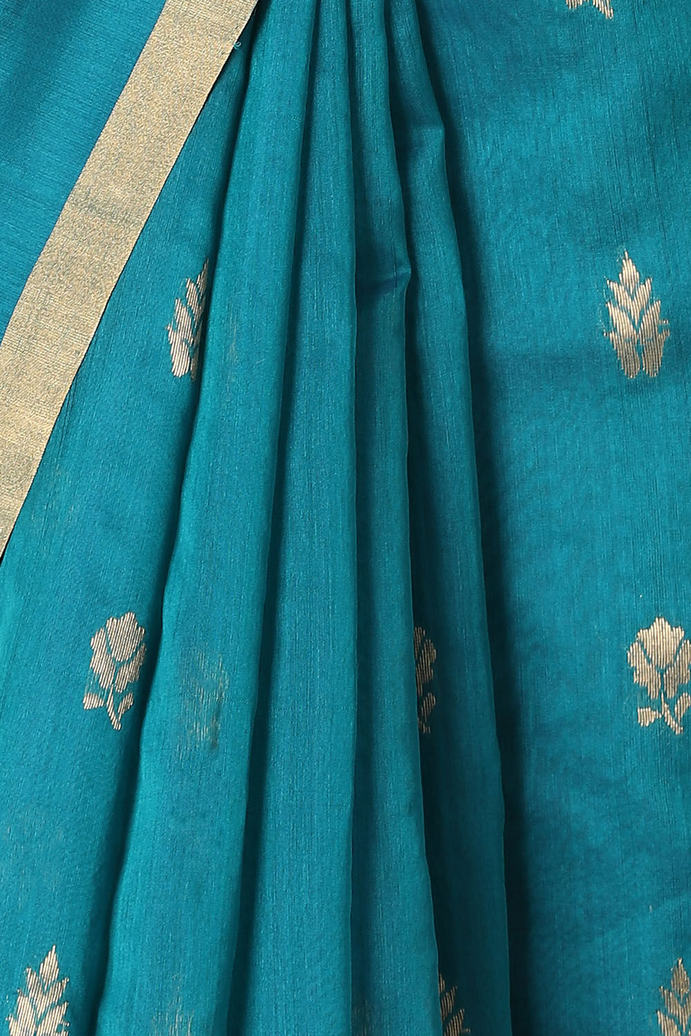 Green Pure Silk Cotton Chanderi Saree image number null