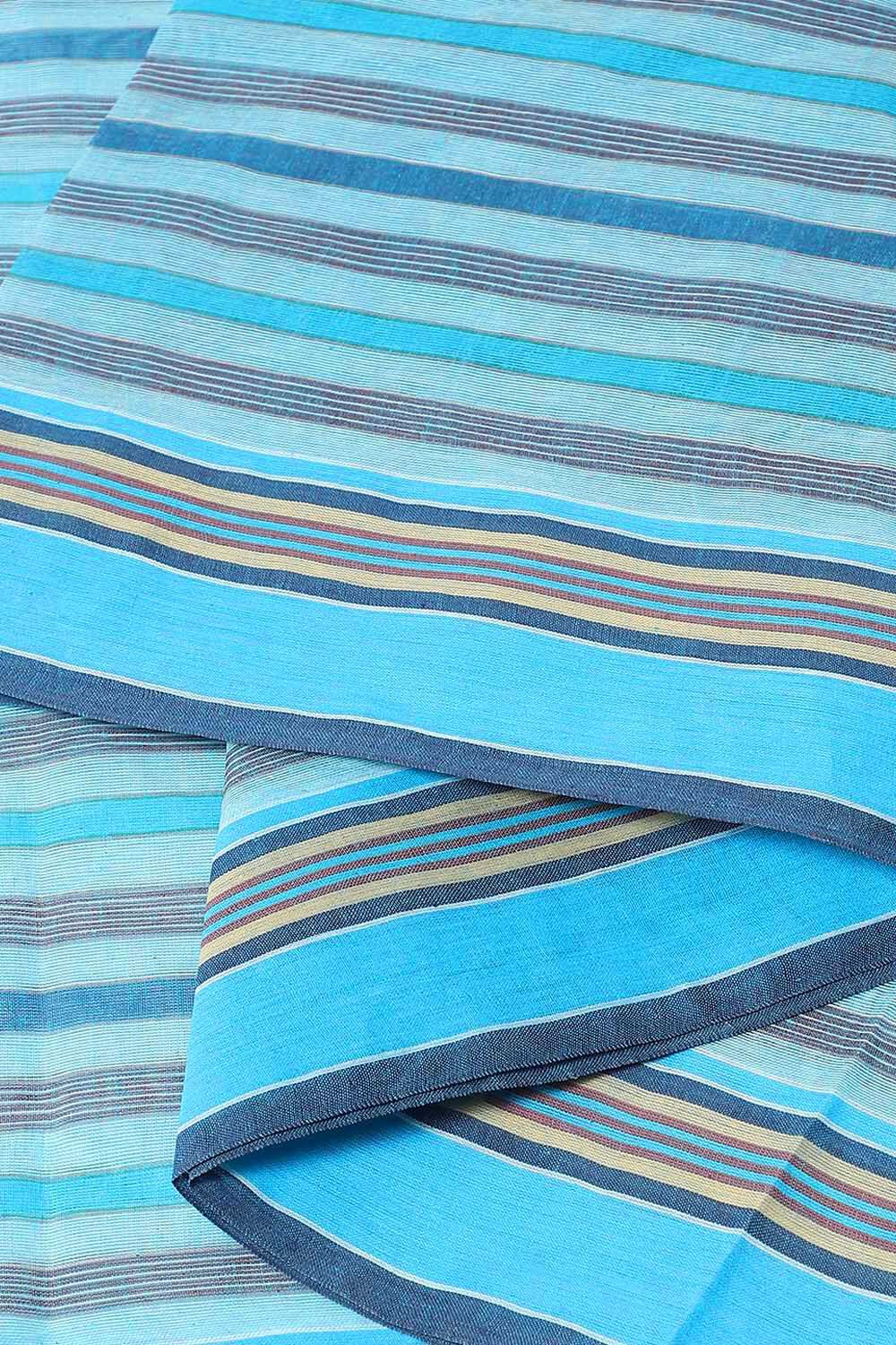 Blue Pure Cotton Bengal Saree image number null