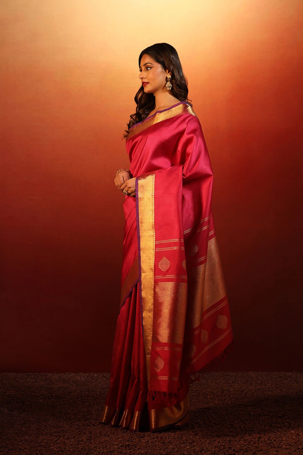 Pink Woven Pure Silk Kanjivaram Saree image number null