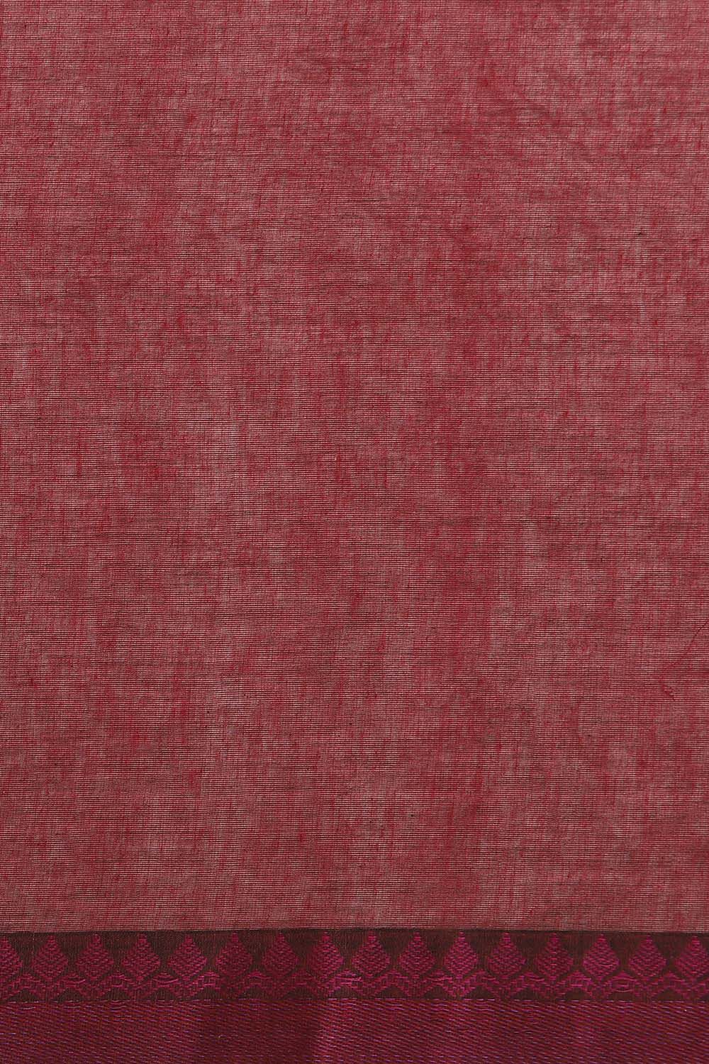 Dark Pure Red Cotton Bengal Saree image number null