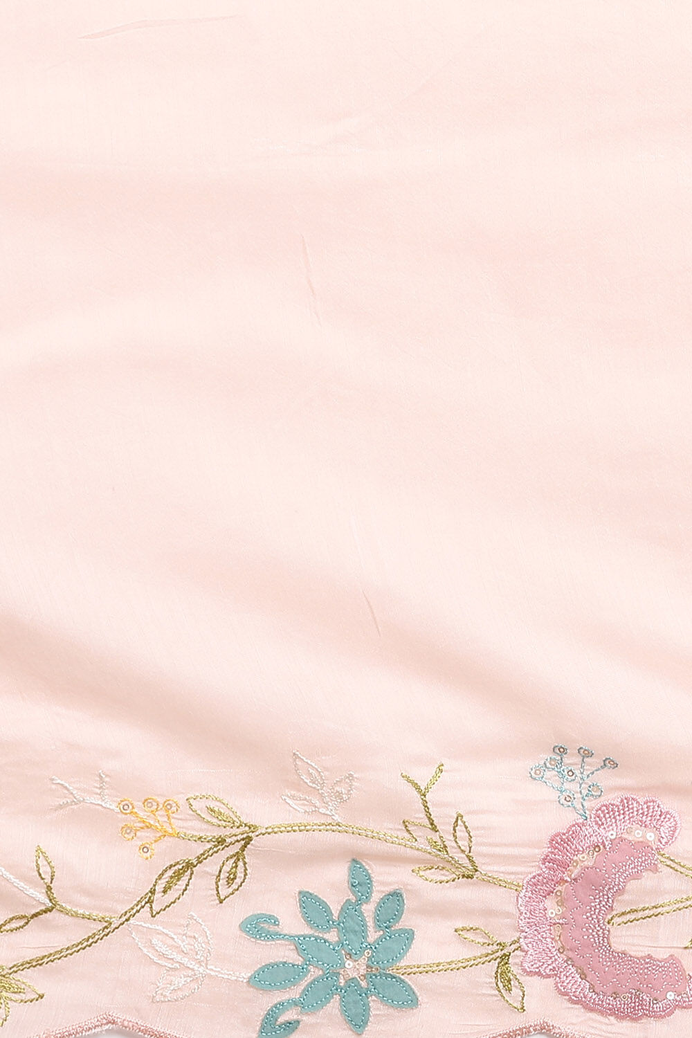 Light Pink Viscose Applique Kurta Set image number null