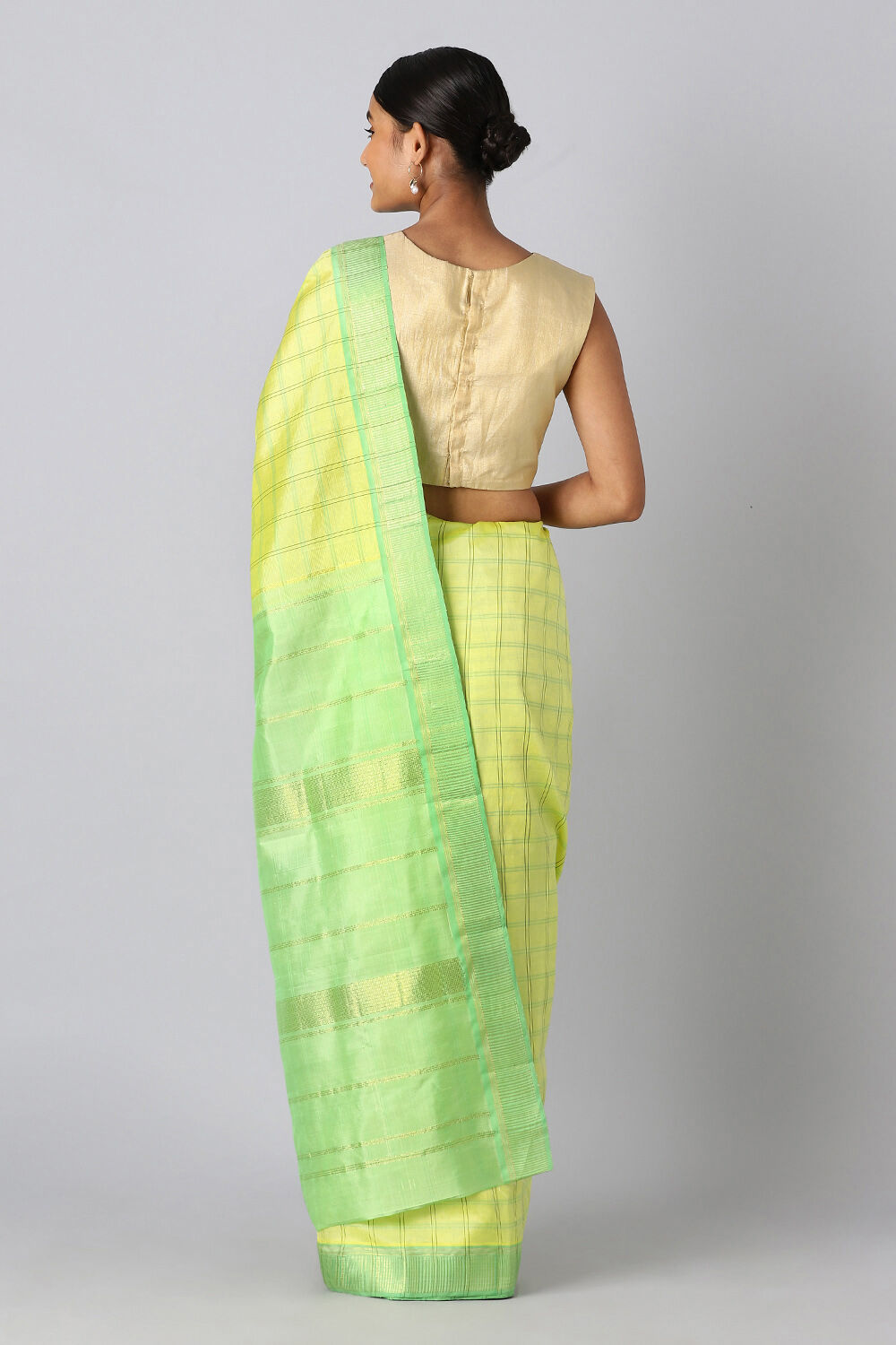 Yellow Pure Silk Kanjivaram Saree image number null