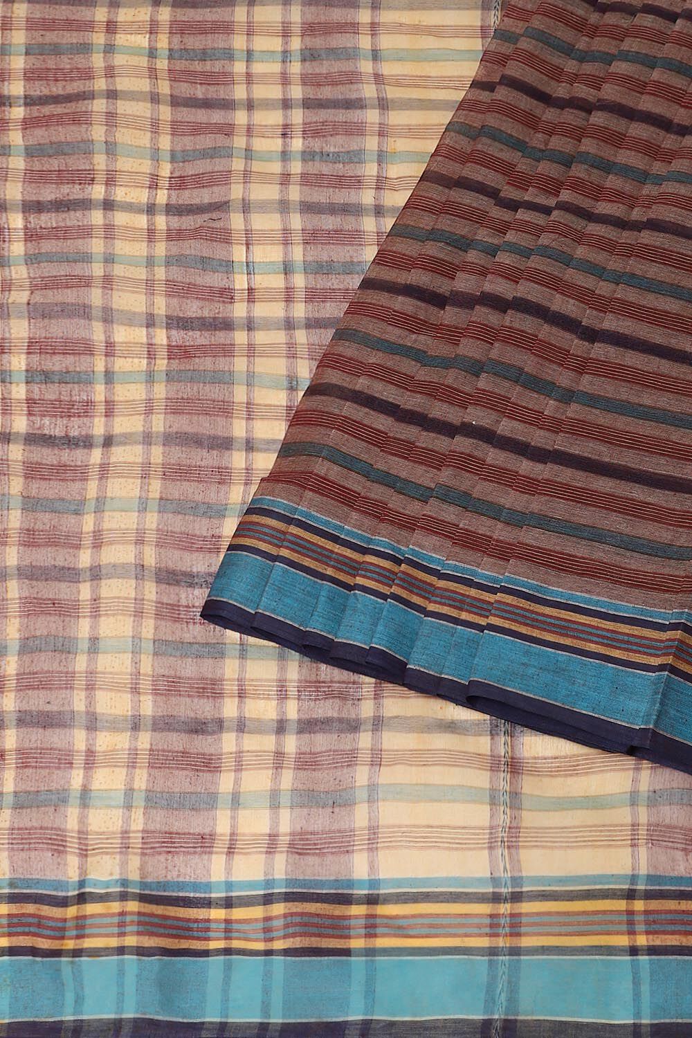 Brown Pure Cotton Bengal Saree image number null