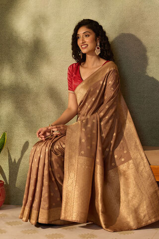 Brown Pure Viscose Woven Saree image number