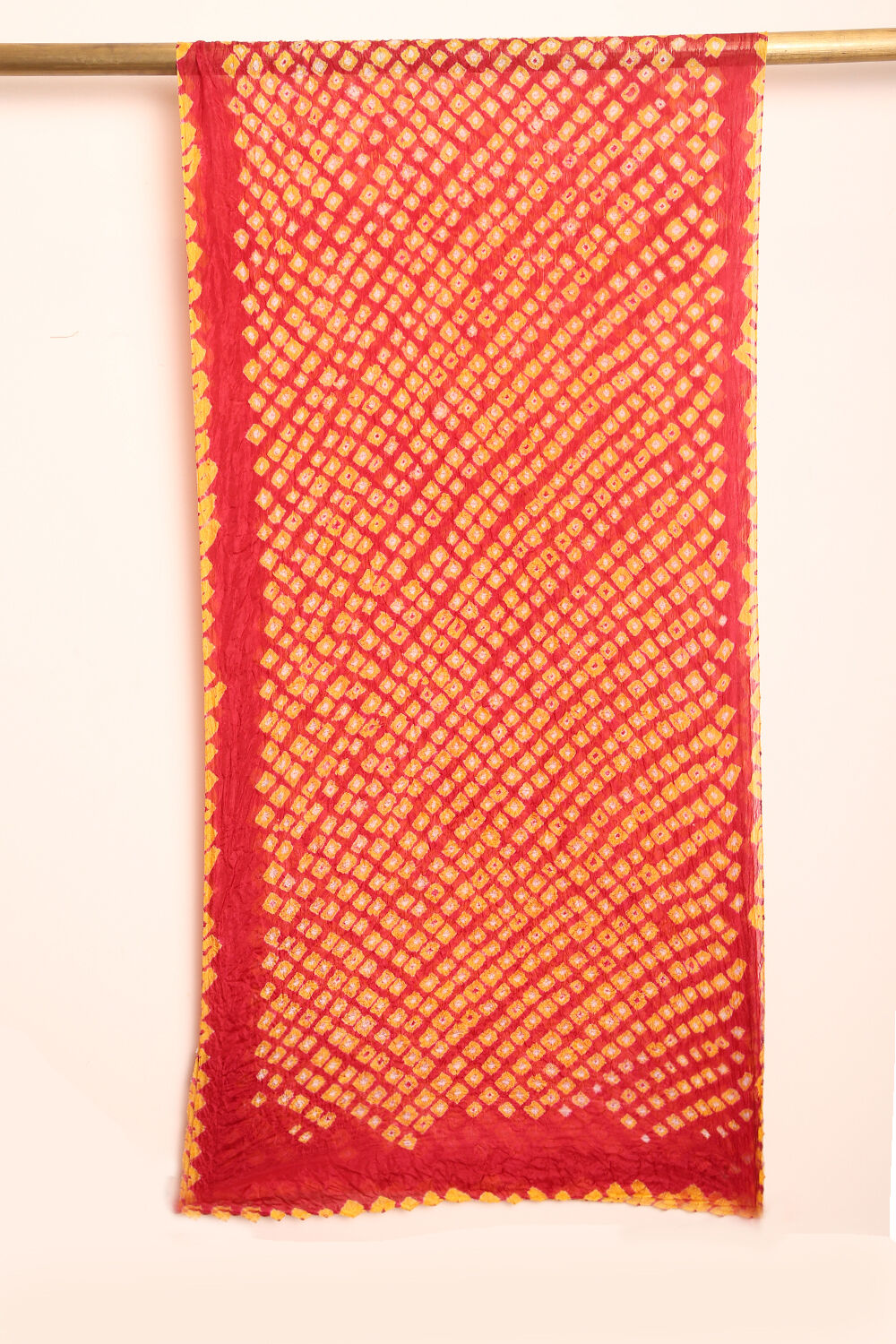 Red Pure Silk Bandhni Stole image number null