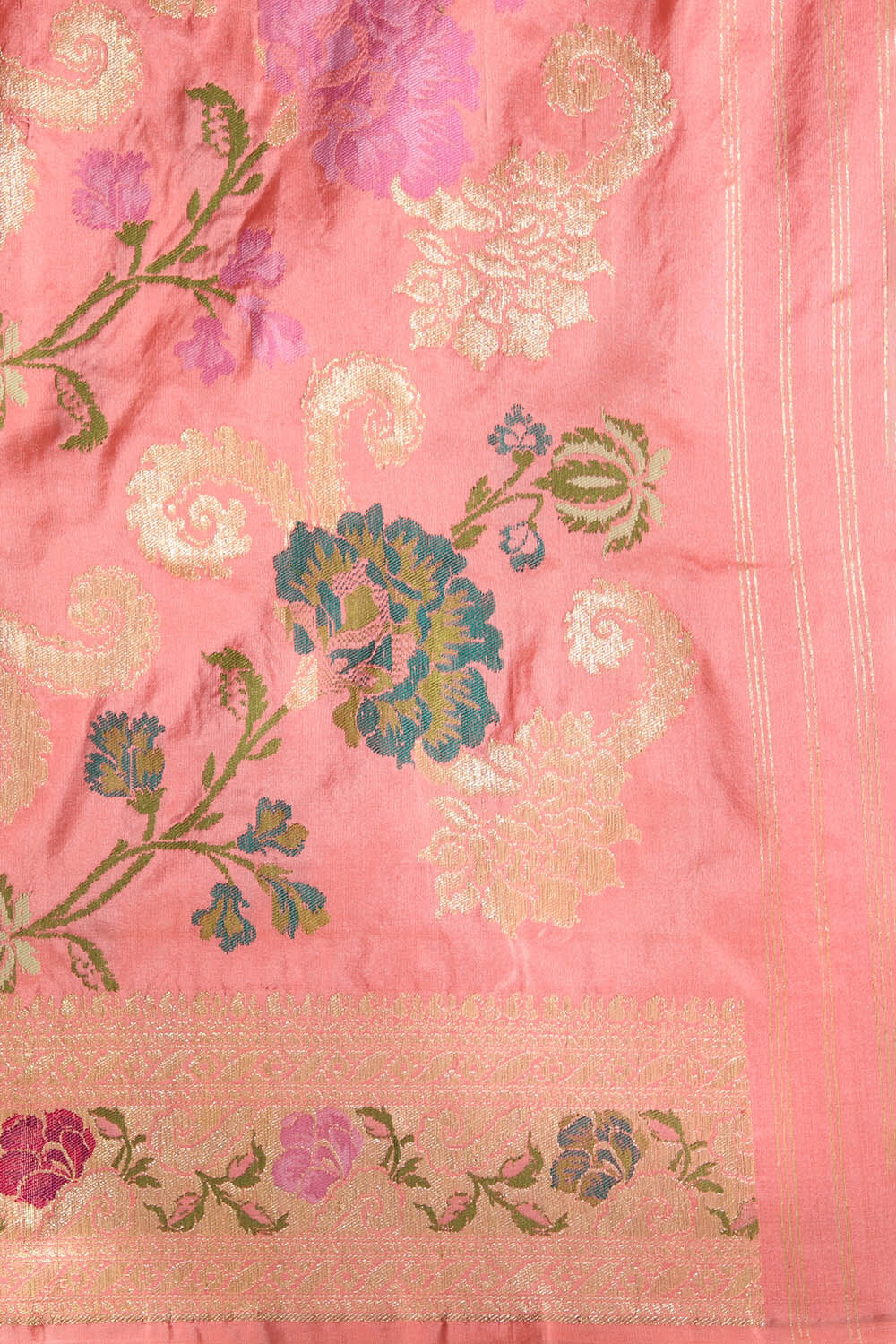 Light Orange Pure Silk Banarasi Gyasar Saree image number null