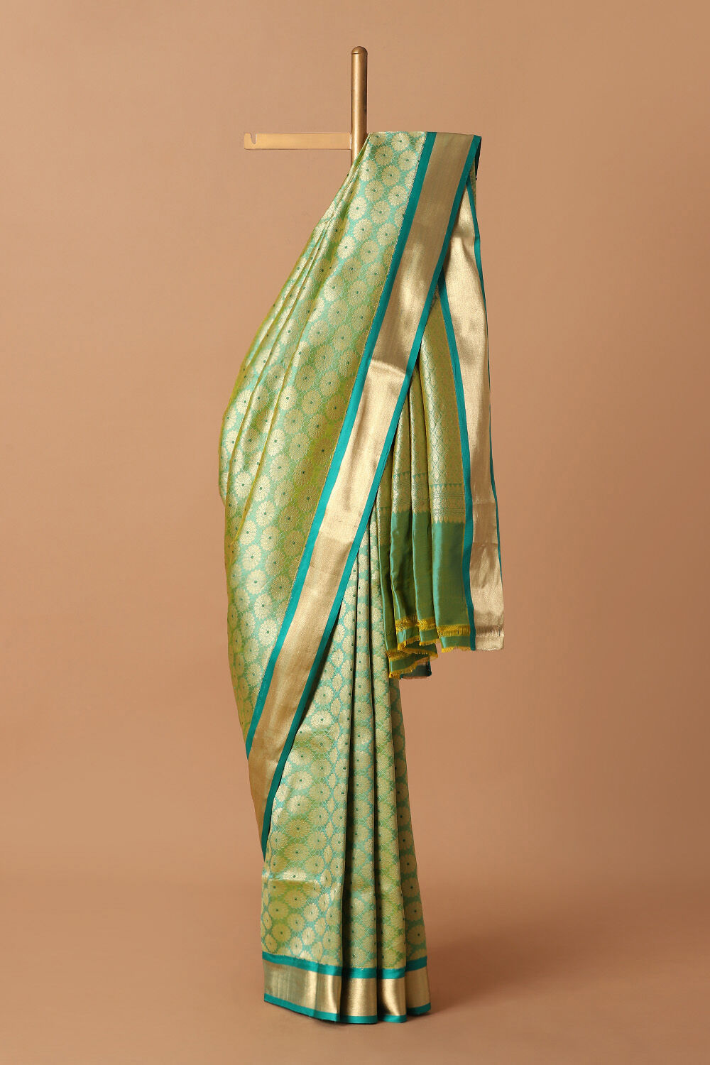 Green Pure Silk Banarasi Brocade Saree image number null