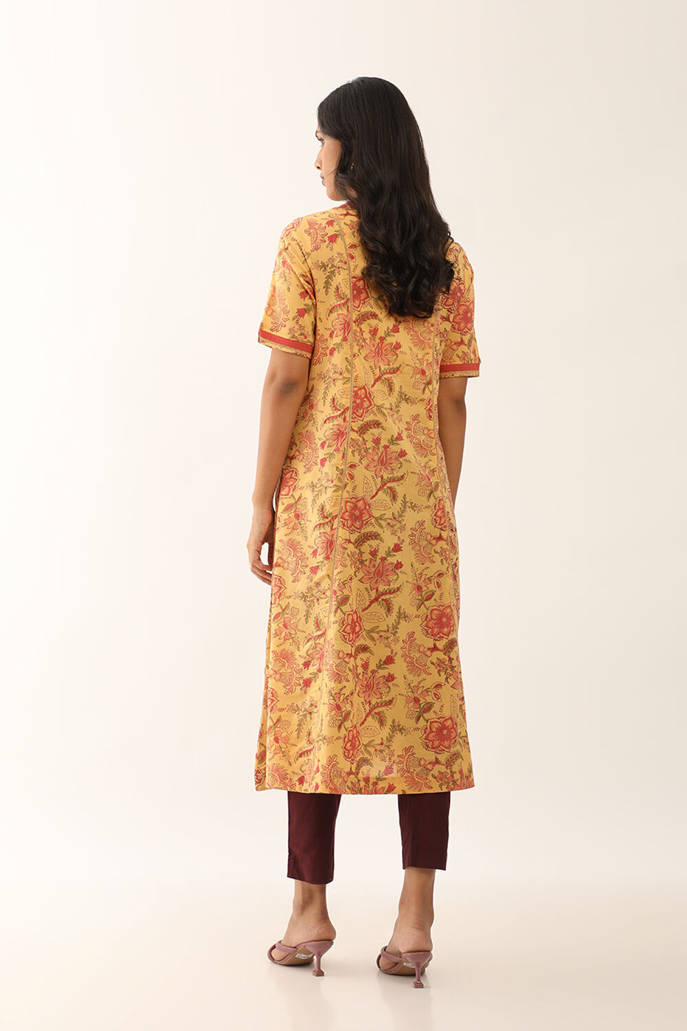 Yellow Pure Cotton Sanganeri Block Printed Kurta image number null