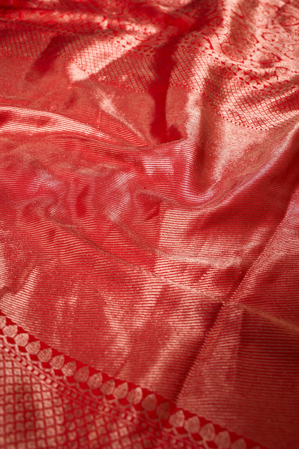 Red Pure Silk Brocade Banaras Saree image number null