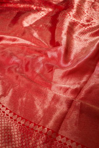 Red Pure Silk Brocade Banaras Saree thumbnail image number null