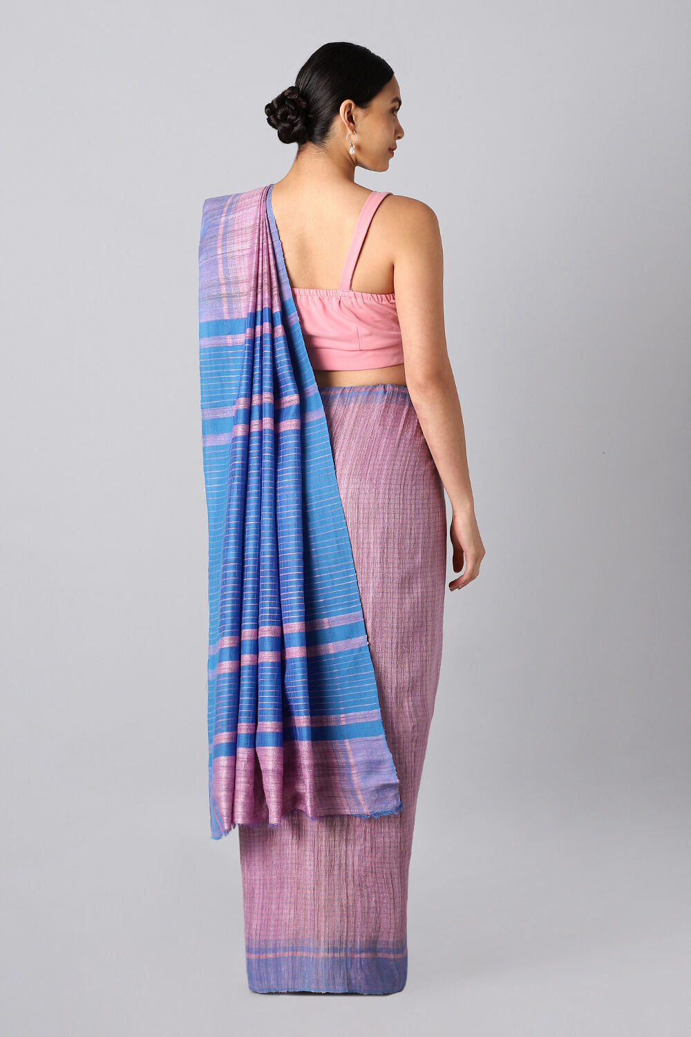 Light Violet Pure Tussar Silk Bhagalpuri Saree image number null