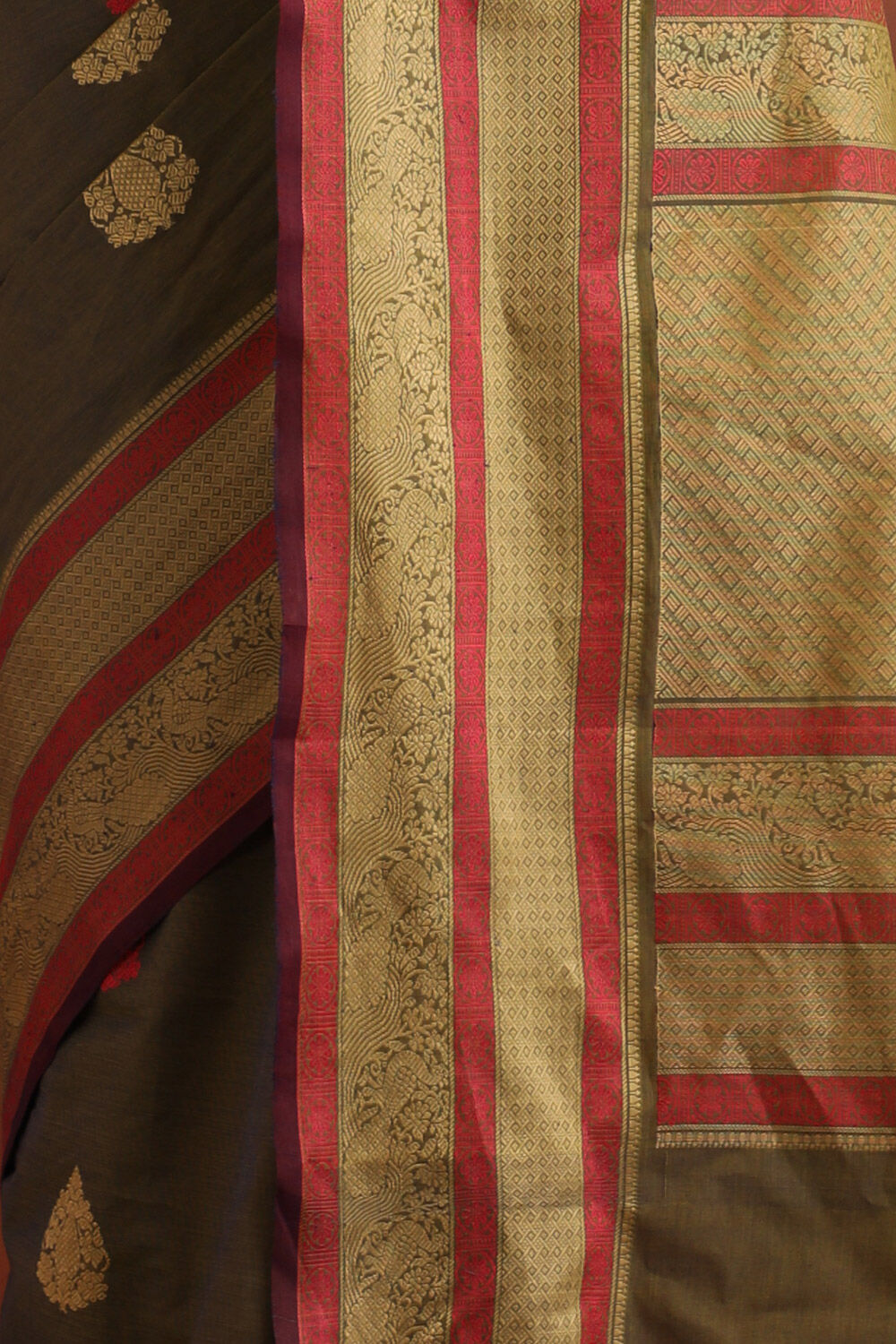 Violet South Pure Cotton Woven Saree image number null