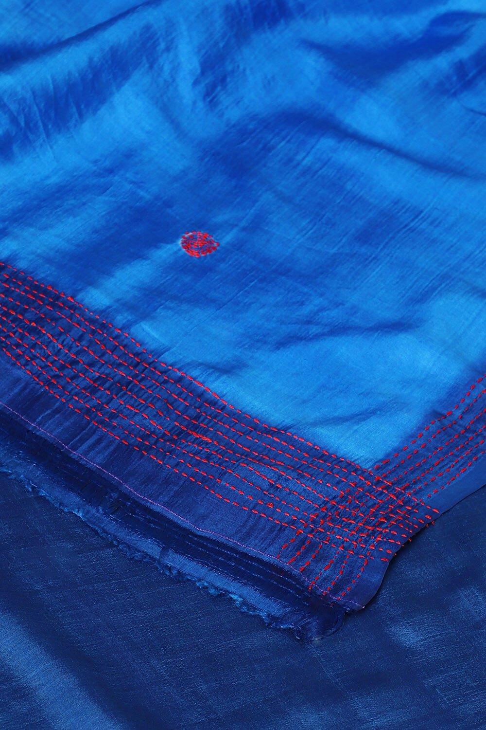 Blue Pure Silk Hand Painted Saree image number null