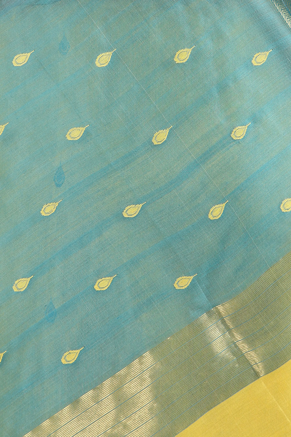 Yellow Pure Silk Cotton Maheswari Saree image number null