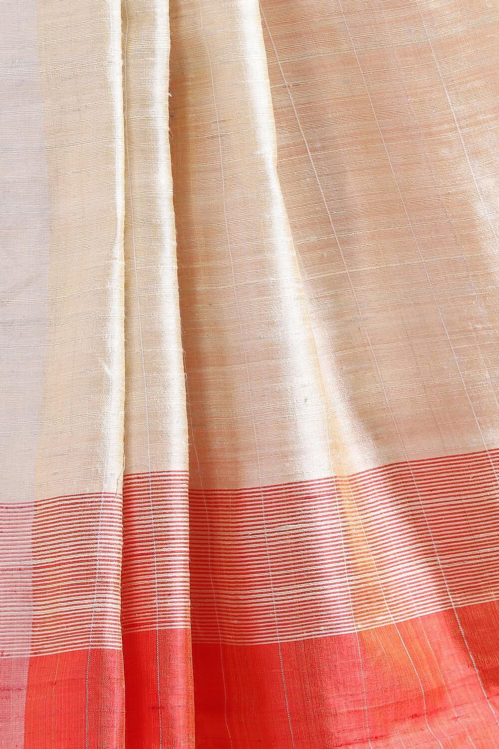 Light Orange Pure Tussar Silk Bhagalpuri Saree image number null
