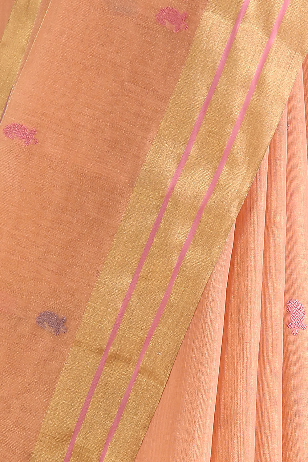 Light Pink Pure Cotton Tissue Chanderi Saree image number null