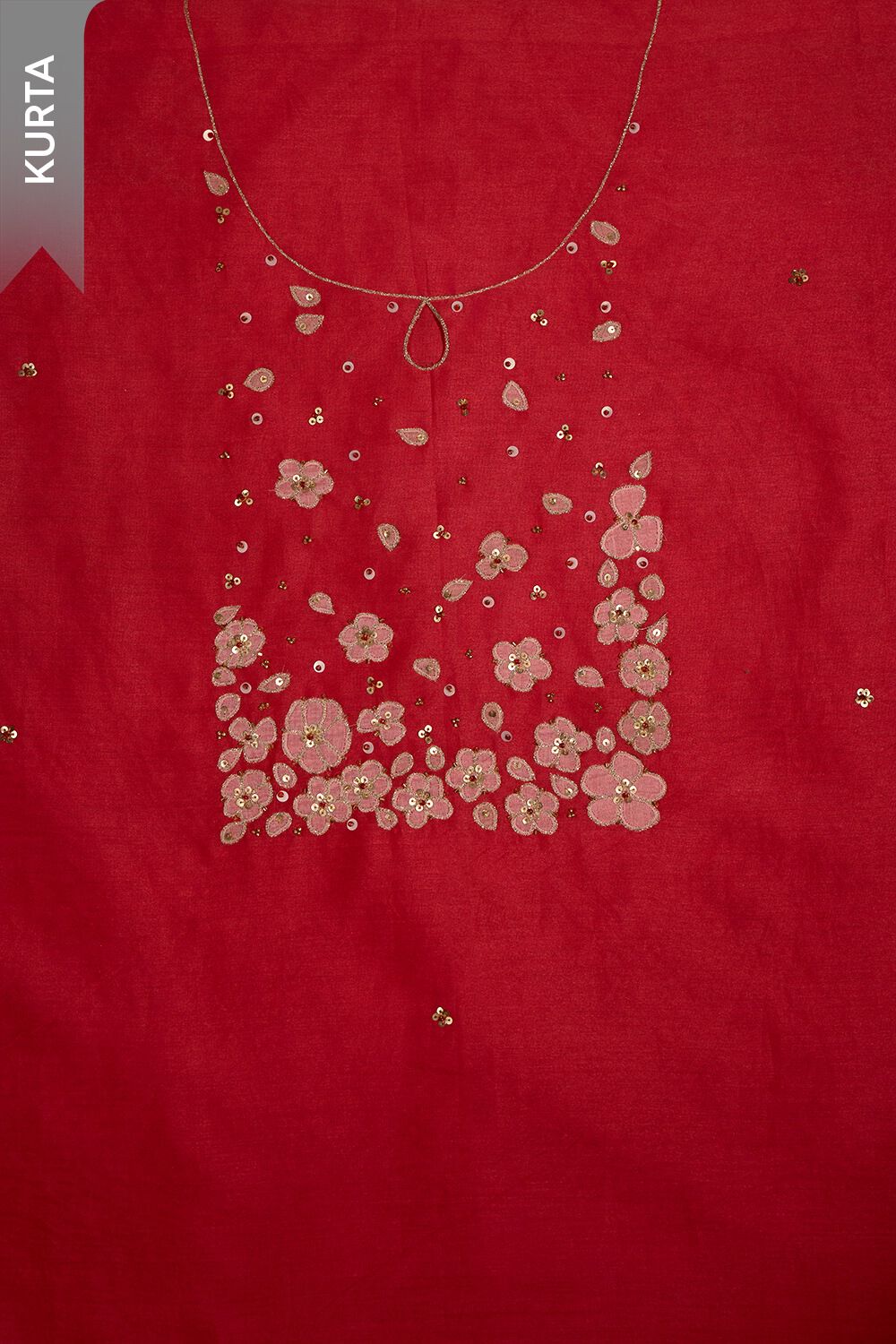 Pink Pure Silk Cotton Embroidered Unstitched Suit Set image number null